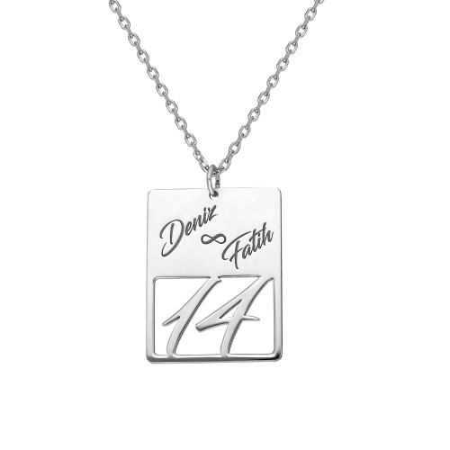 Glorria 925k Sterling Silver Personalized Name Silver Necklace Glorria 925k Sterling Silver Personalized Name Silver Necklace