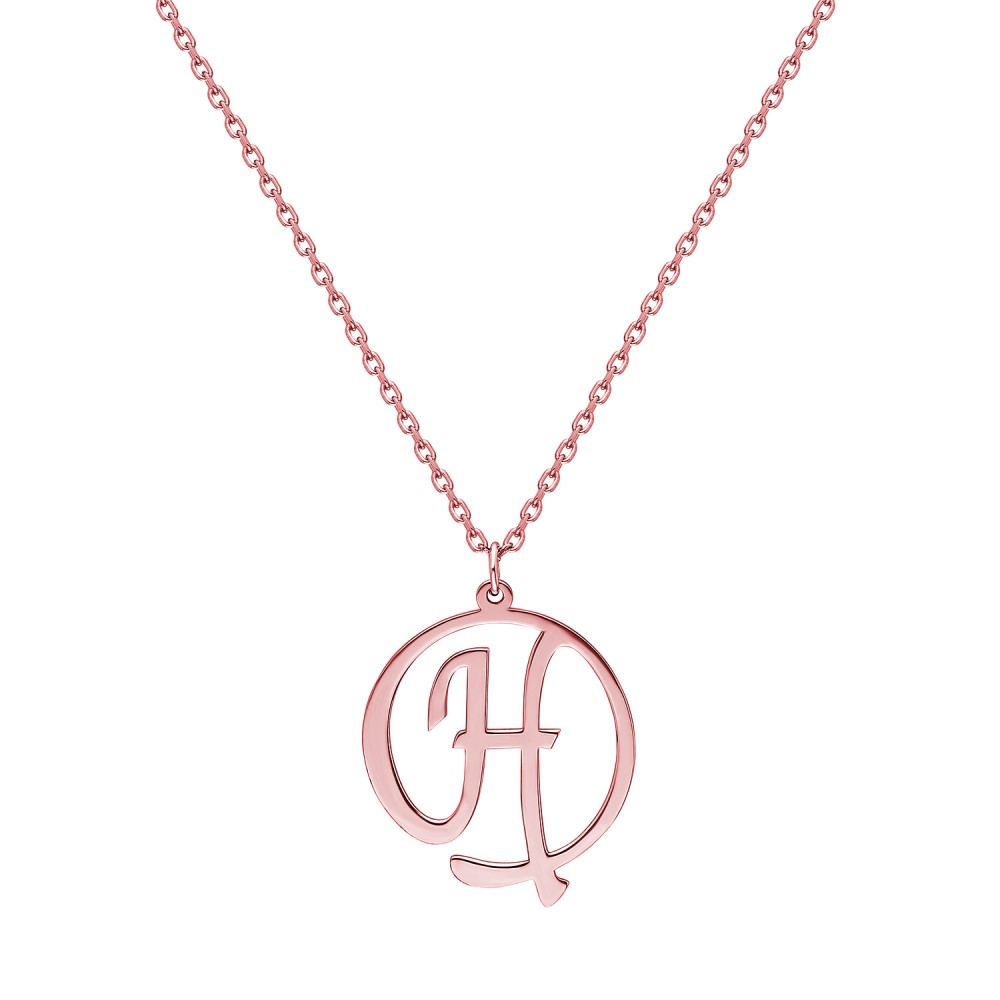 Glorria 925k Sterling Silver Personalized Letter Silver Necklace