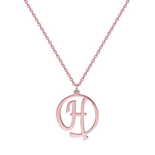 Glorria 925k Sterling Silver Personalized Letter Silver Necklace Glorria 925k Sterling Silver Personalized Letter Silver Necklace