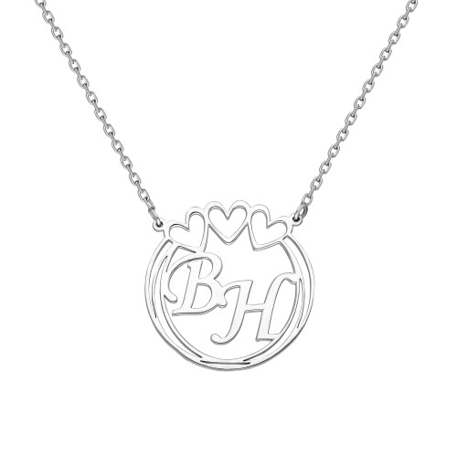 Glorria 925k Sterling Silver Personalized Letter Silver Necklace Glorria 925k Sterling Silver Personalized Letter Silver Necklace