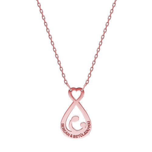 Glorria 925k Sterling Silver Personalized Name Silver Mother Baby Necklace Glorria 925k Sterling Silver Personalized Name Silver Mother Baby Necklace