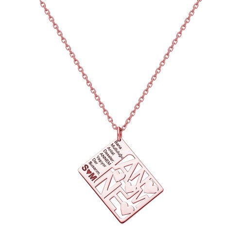 Glorria 925k Sterling Silver Personalized Letter Silver Mother Necklace Glorria 925k Sterling Silver Personalized Letter Silver Mother Necklace