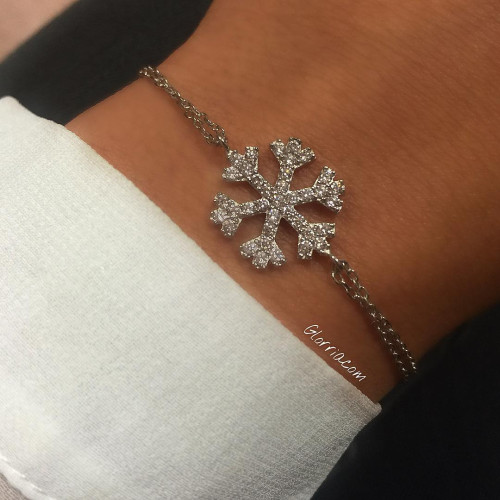 Glorria 925k Sterling Silver Snowflake Bracelet Glorria 925k Sterling Silver Snowflake Bracelet