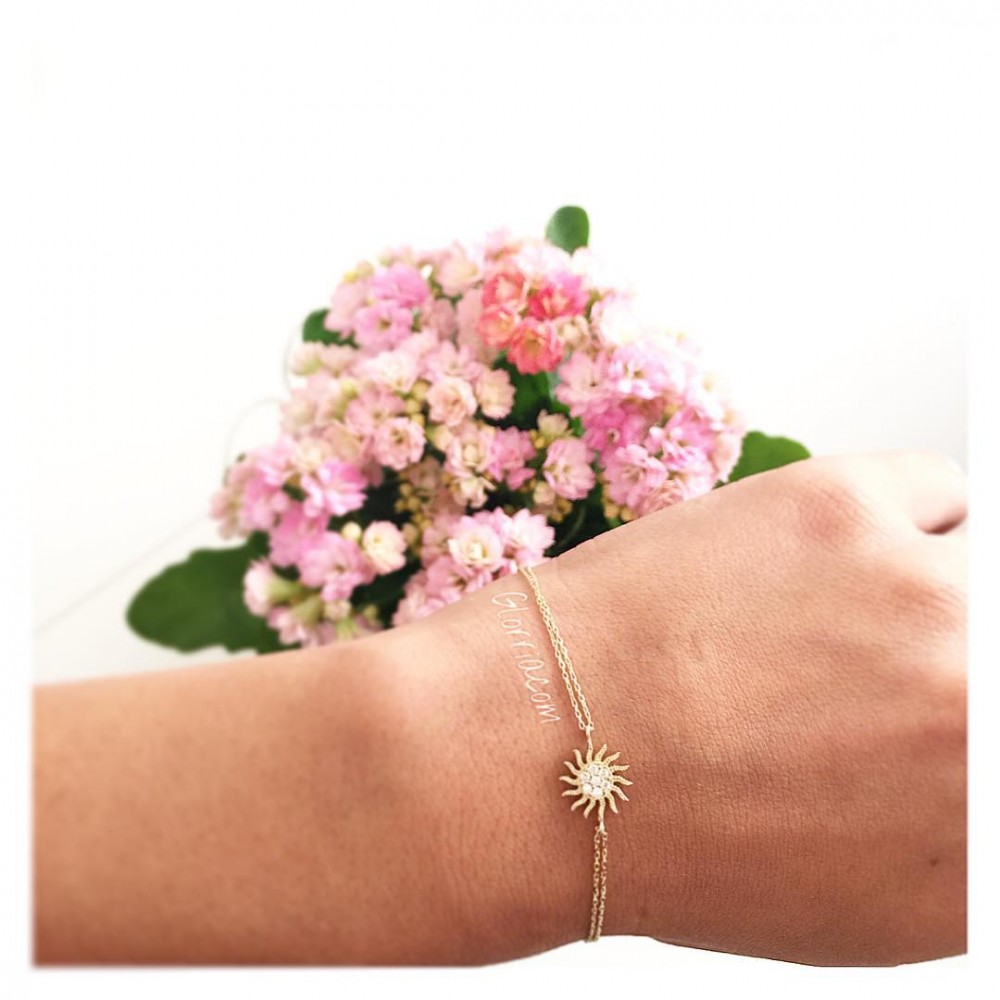 Glorria 14k Solid Gold Sun Bracelet