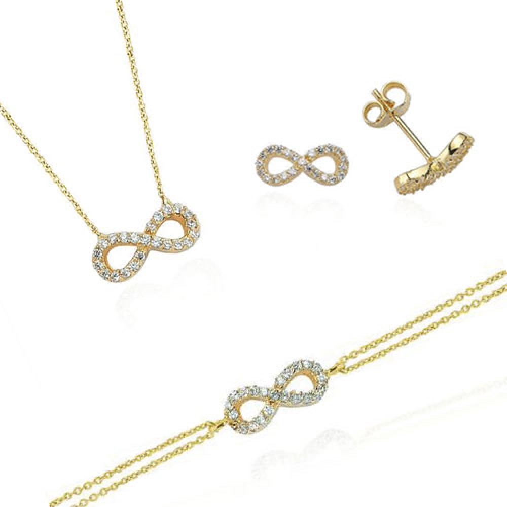 Glorria 14k Solid Gold Infinity Set Glorria 14k Solid Gold Infinity Set