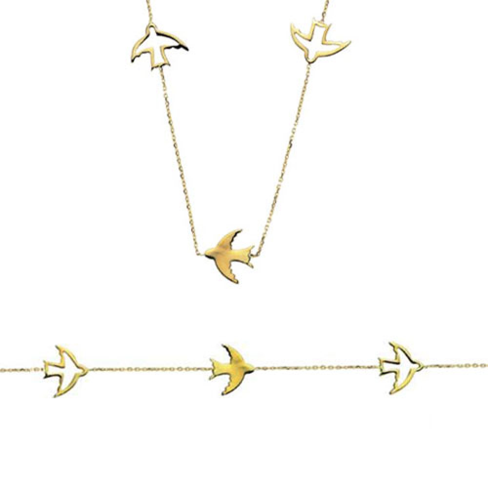 Glorria 14k Solid Gold Phoenix Bird Set Glorria 14k Solid Gold Phoenix Bird Set