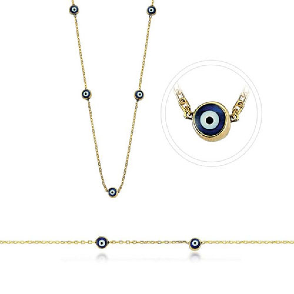 Glorria 14k Solid Gold Evil Bead Set Glorria 14k Solid Gold Evil Bead Set