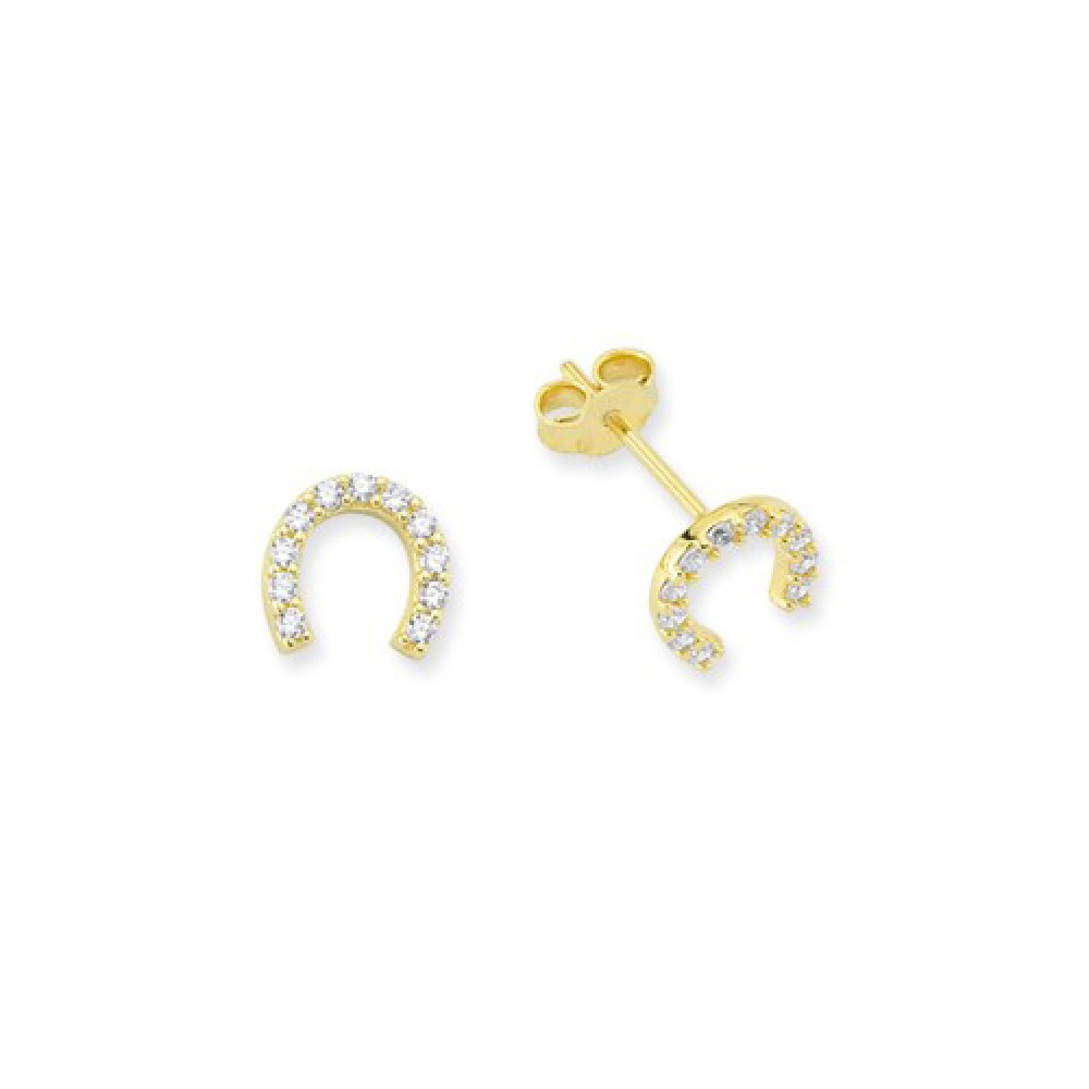 Glorria 14k Solid Gold Horseshoe Earring