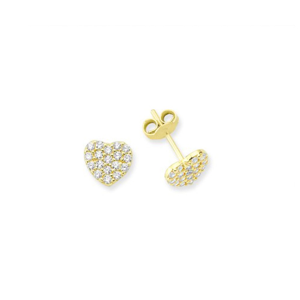 Glorria 14k Solid Gold Heart Earring