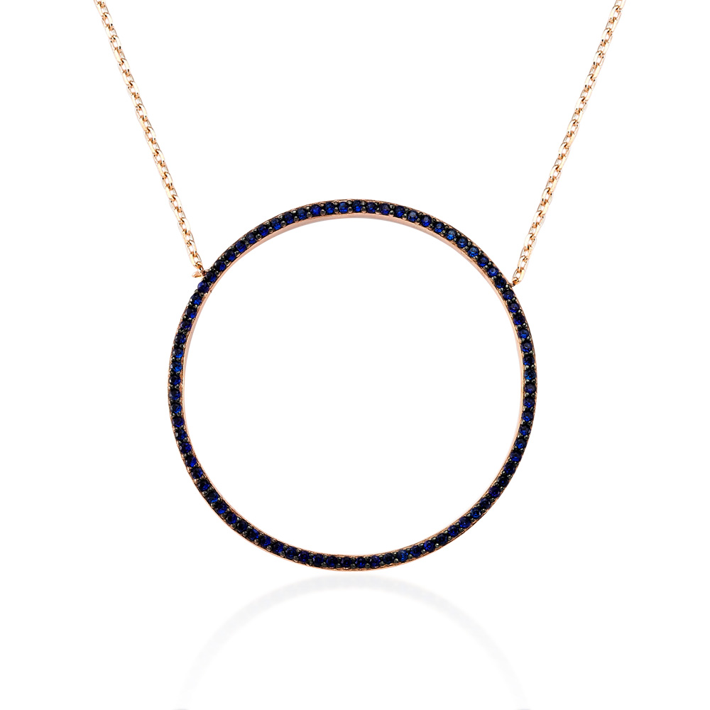 Glorria 925k Sterling Silver Circle Necklace