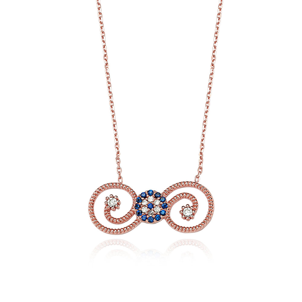 Glorria 925k Sterling Silver Evil Eye Necklace