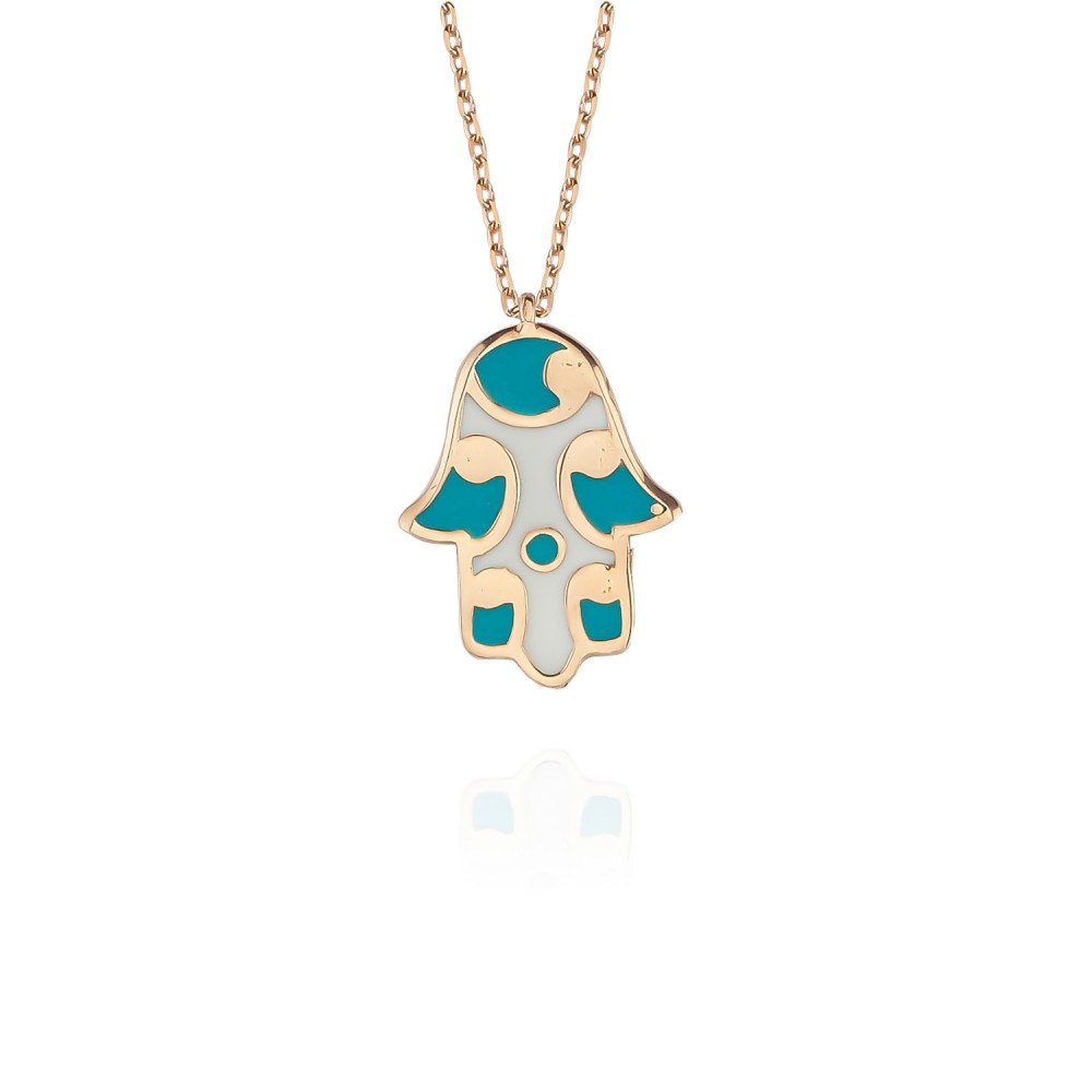 Glorria 925k Sterling Silver Hamsa Hands Necklace