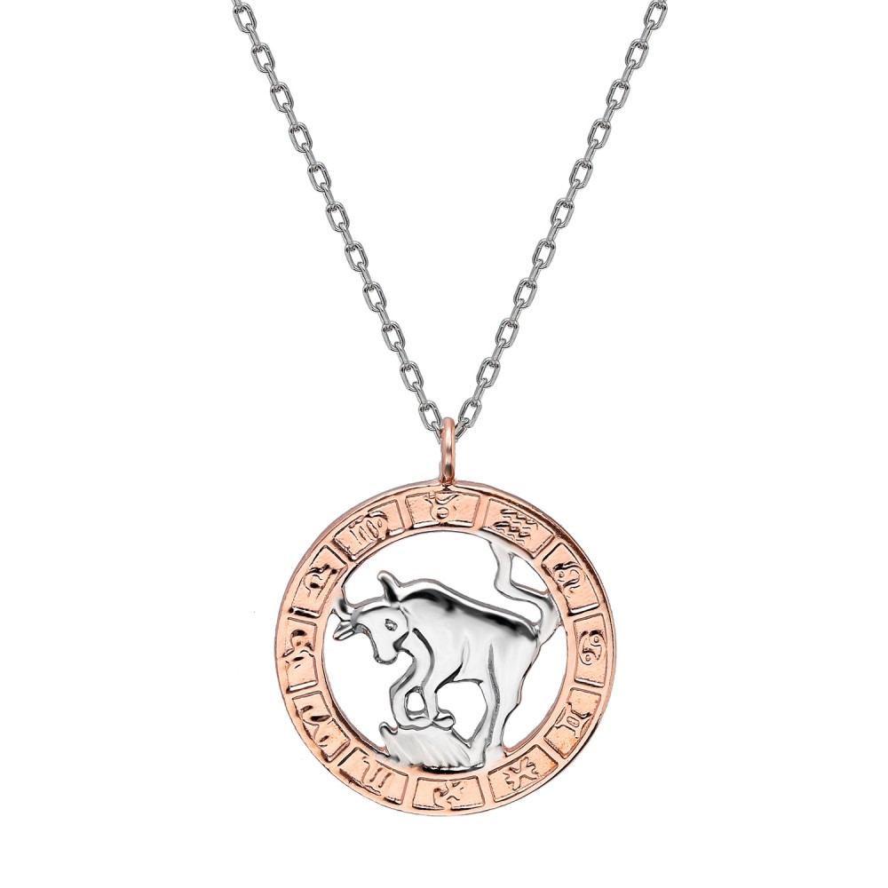 Glorria 925k Sterling Silver Taurus Necklace