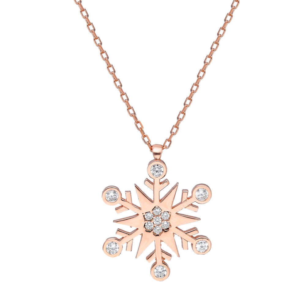 Glorria 925k Sterling Silver Snowflake Necklace