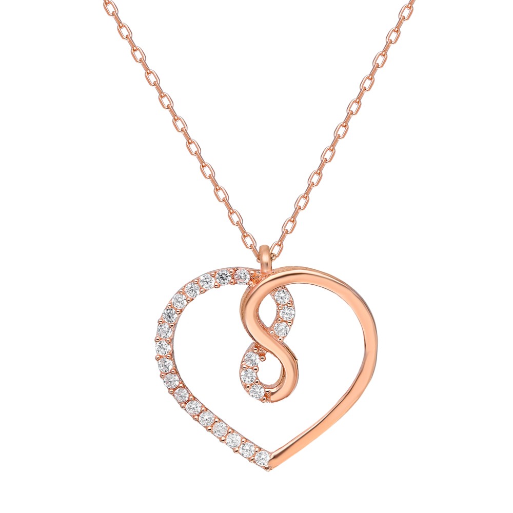 Glorria 925k Sterling Silver Heart-Infinity Necklace Glorria 925k Sterling Silver Heart-Infinity Necklace