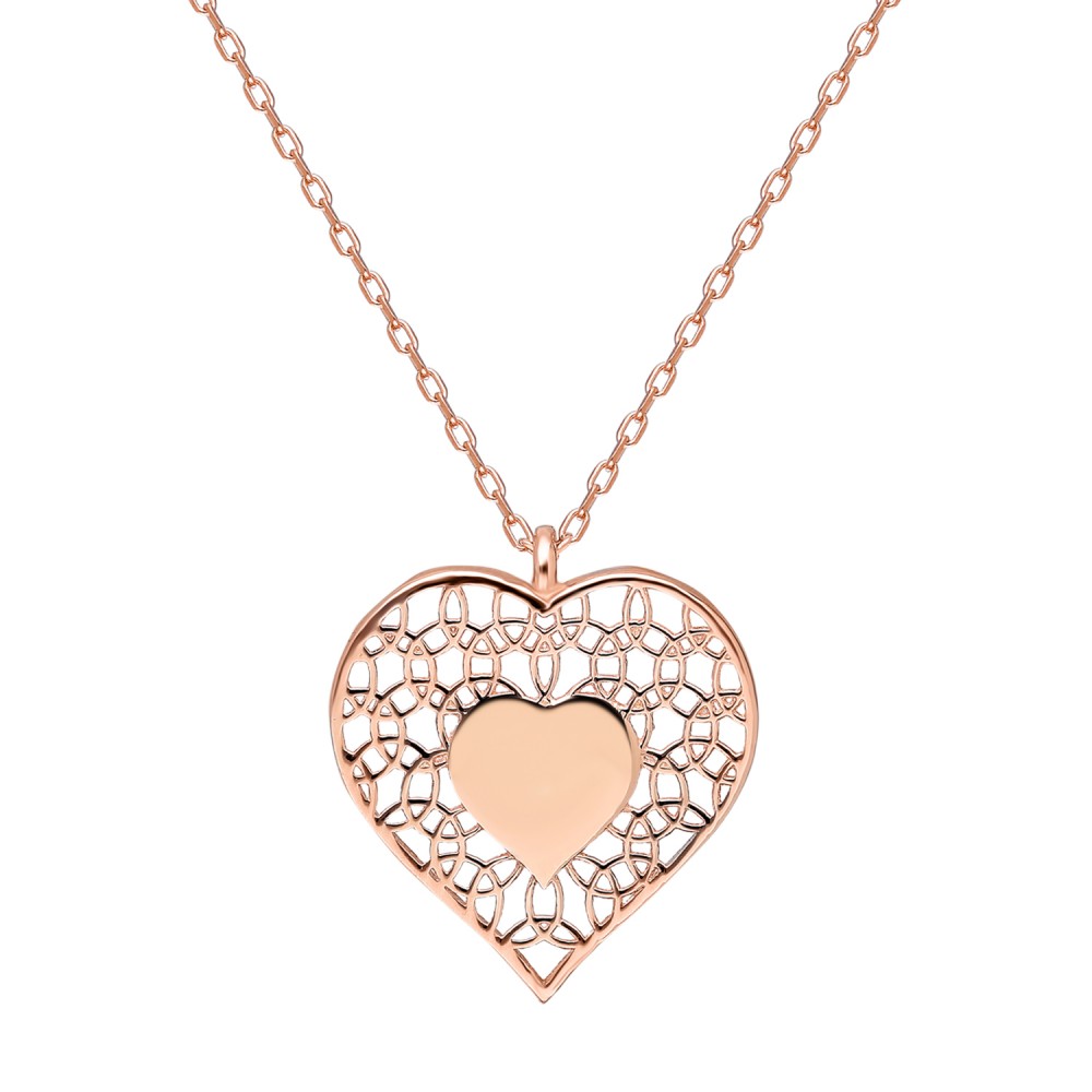 Glorria 925k Sterling Silver Heart Necklace