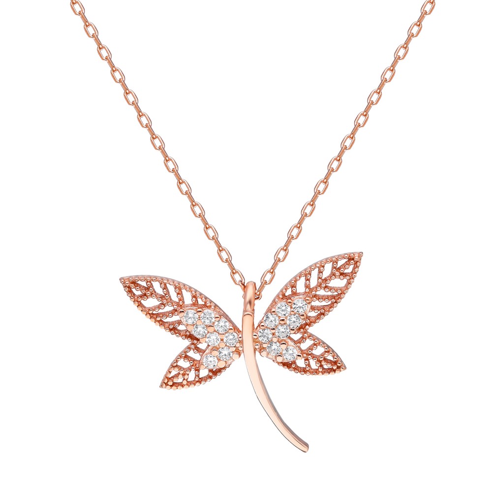 Glorria 925k Sterling Silver Dragonfly Necklace