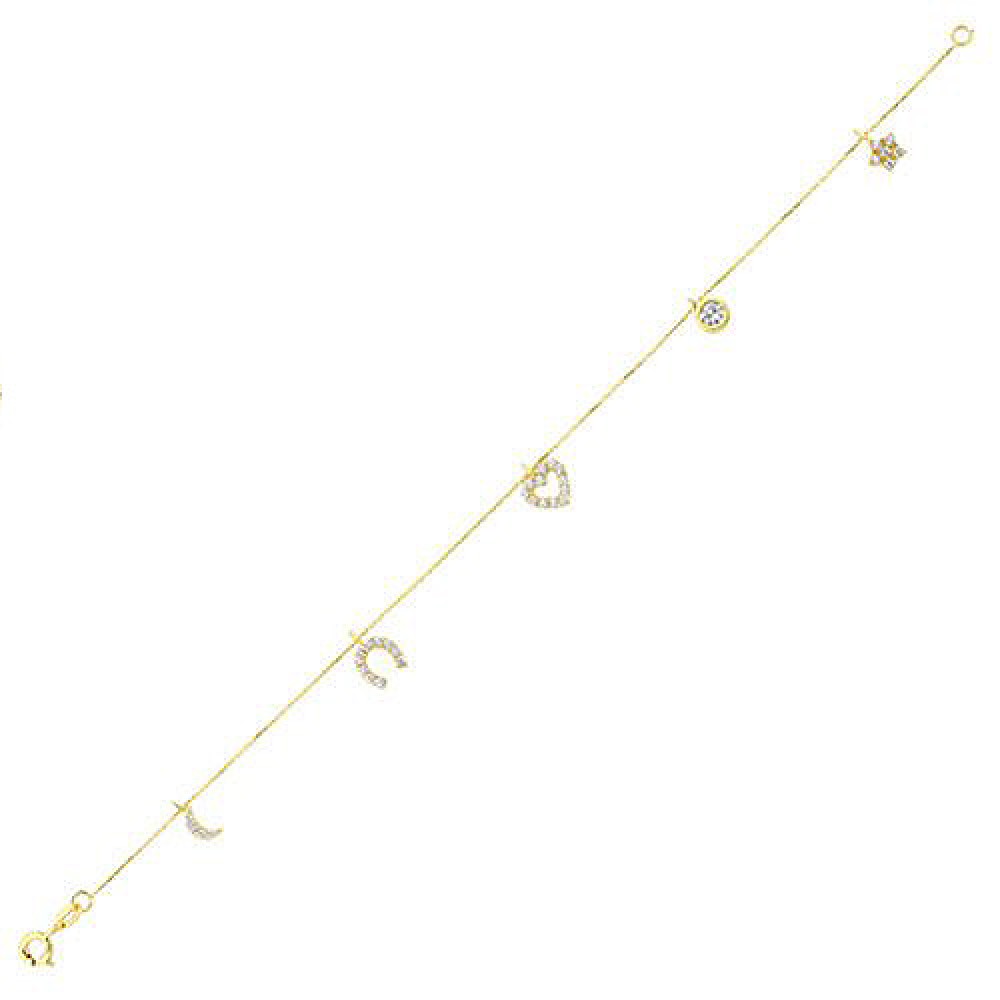 Glorria 14k Solid Gold Chance Bracelet