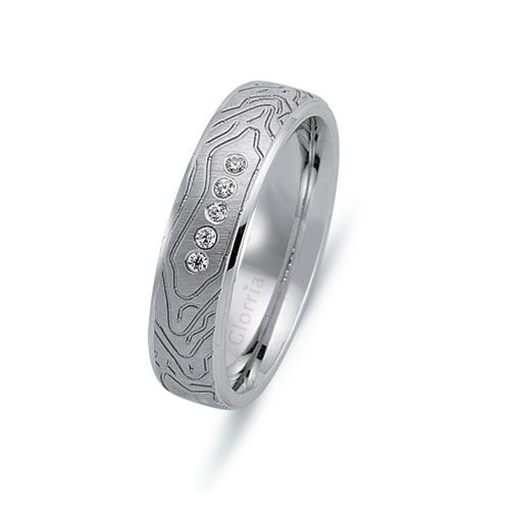 Glorria 925k Sterling Silver 5mm Woman Wedding Ring