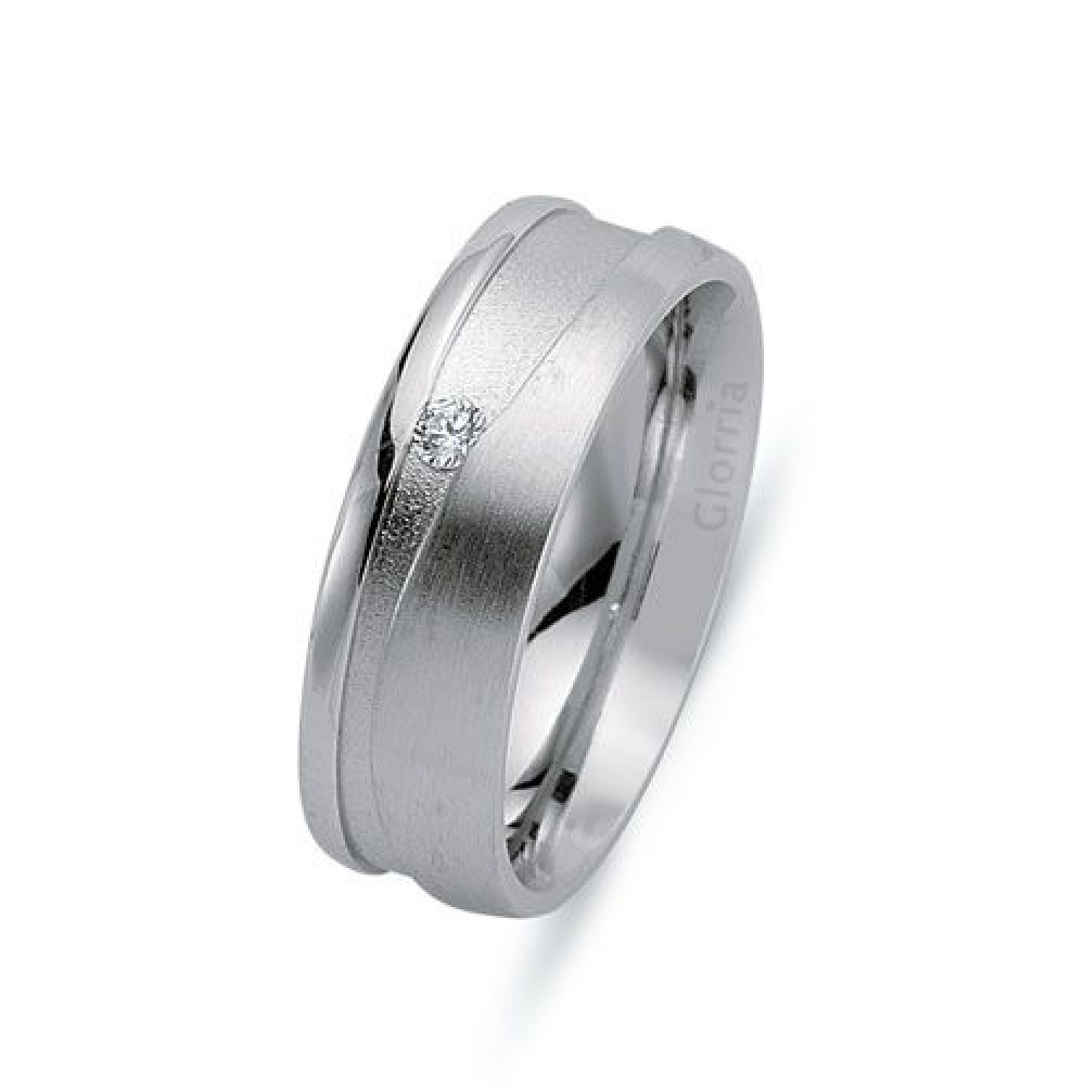 Glorria 925k Sterling Silver 6.55mm Woman Wedding Ring