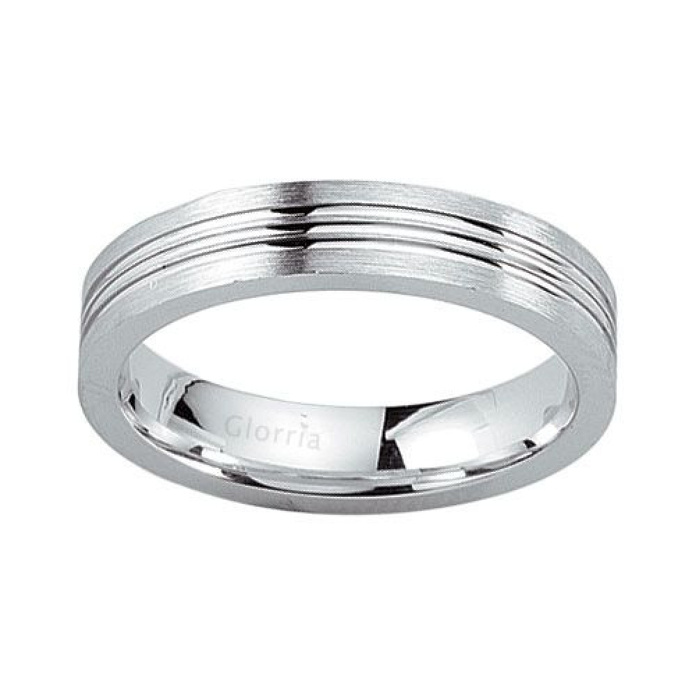 Glorria 925k Sterling Silver 4mm Woman Wedding Ring