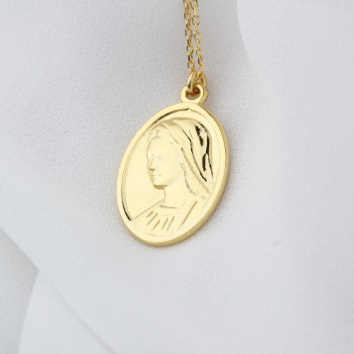 Glorria 925k Sterling Silver Virgin Mary Necklace