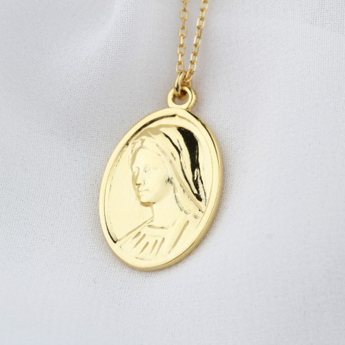 Glorria 925k Sterling Silver Virgin Mary Necklace