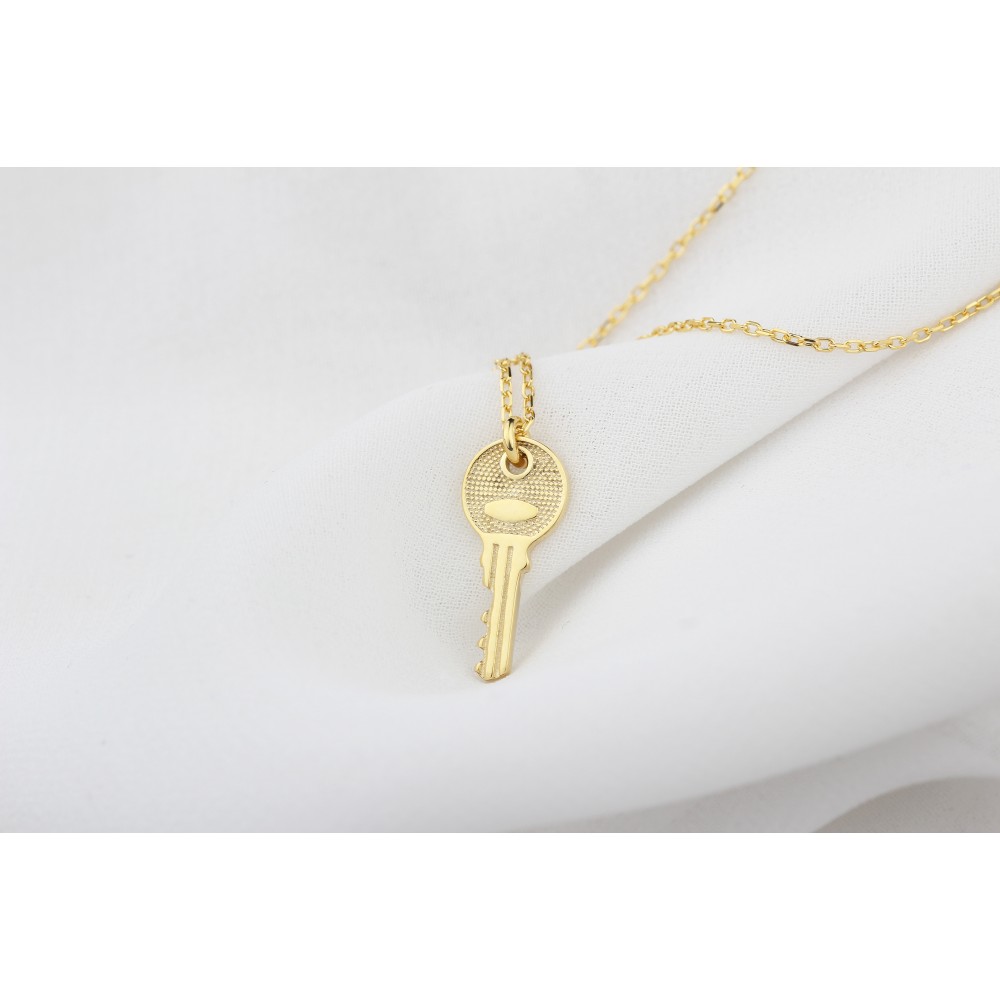 Glorria 925k Sterling Silver Personalized Key Necklace