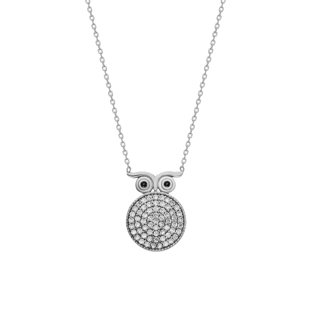 Glorria 925k Sterling Silver Owl Necklace