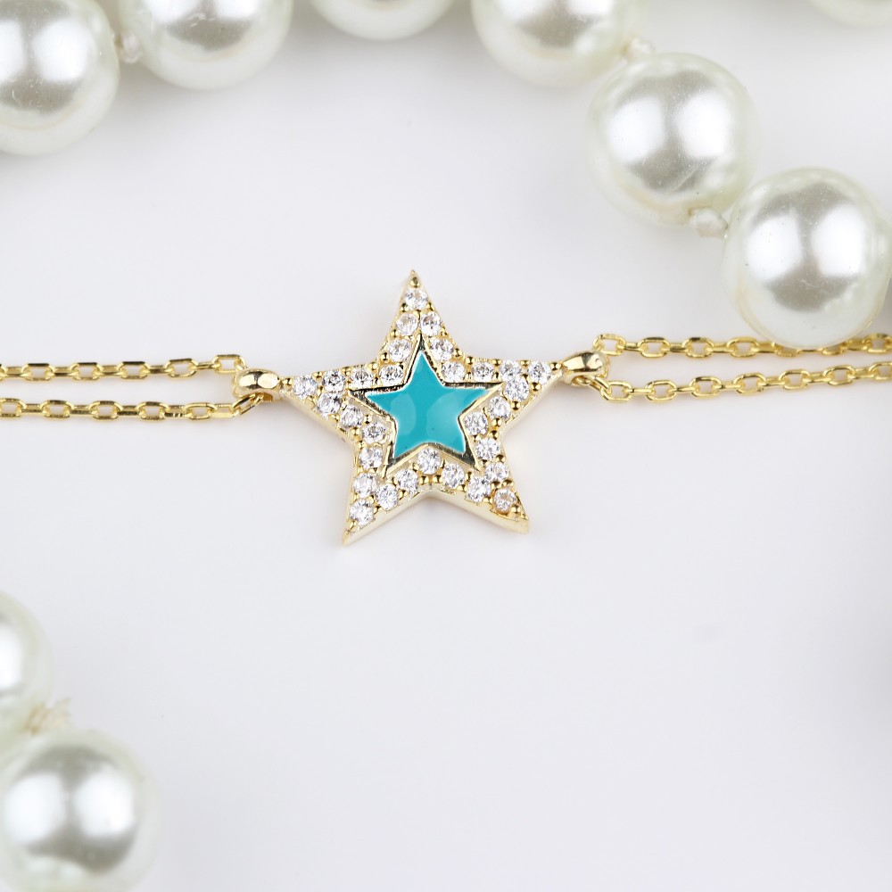 Glorria 925k Sterling Silver Star Necklace, Bracelet, Watch Gift Set