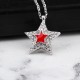 Glorria 925k Sterling Silver Pave Star Necklace