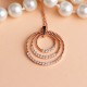 Glorria 925k Sterling Silver Pave Circle Necklace