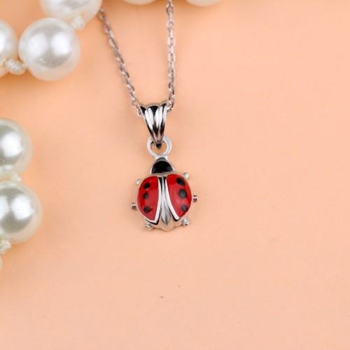 Glorria 925k Sterling Silver Ladybug Necklace