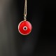 Glorria 14k Solid Gold Red Evil Eye Beaded Necklace