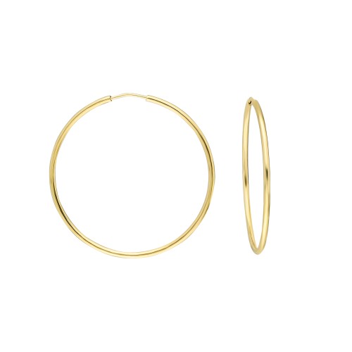 Glorria 14k Solid Gold 4 cm Hoop Earrings Glorria 14k Solid Gold 4 cm Hoop Earrings