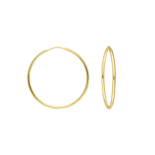 Glorria 14k Solid Gold 3 cm Hoop Earrings Glorria 14k Solid Gold 3 cm Hoop Earrings