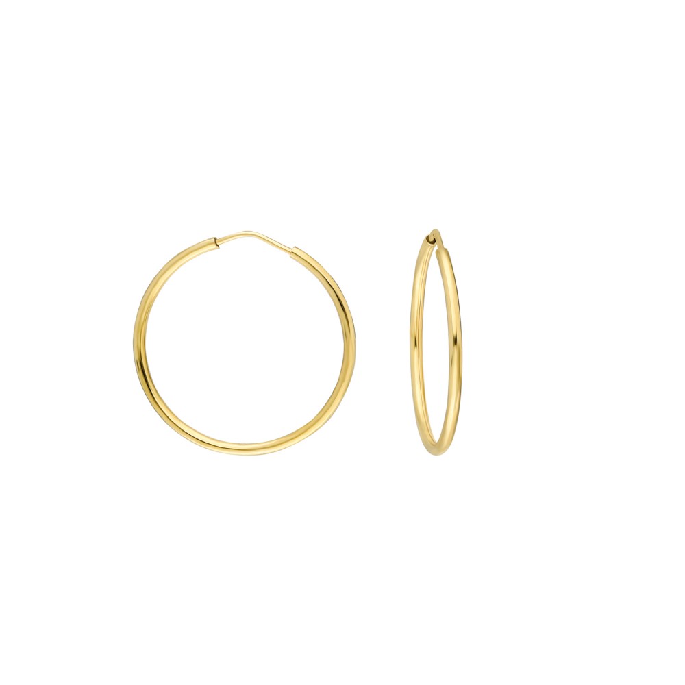Glorria 14k Solid Gold 2,5 cm Hoop Earrings