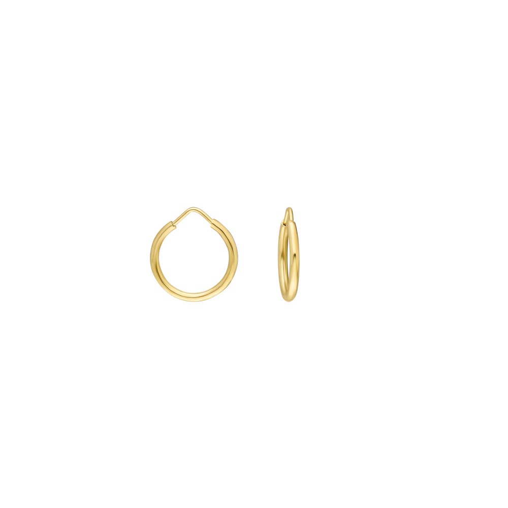 Glorria 14k Solid Gold 1,3 cm Hoop Earrings