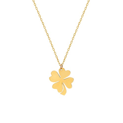 Glorria 14k Solid Gold Clover Necklace Glorria 14k Solid Gold Clover Necklace