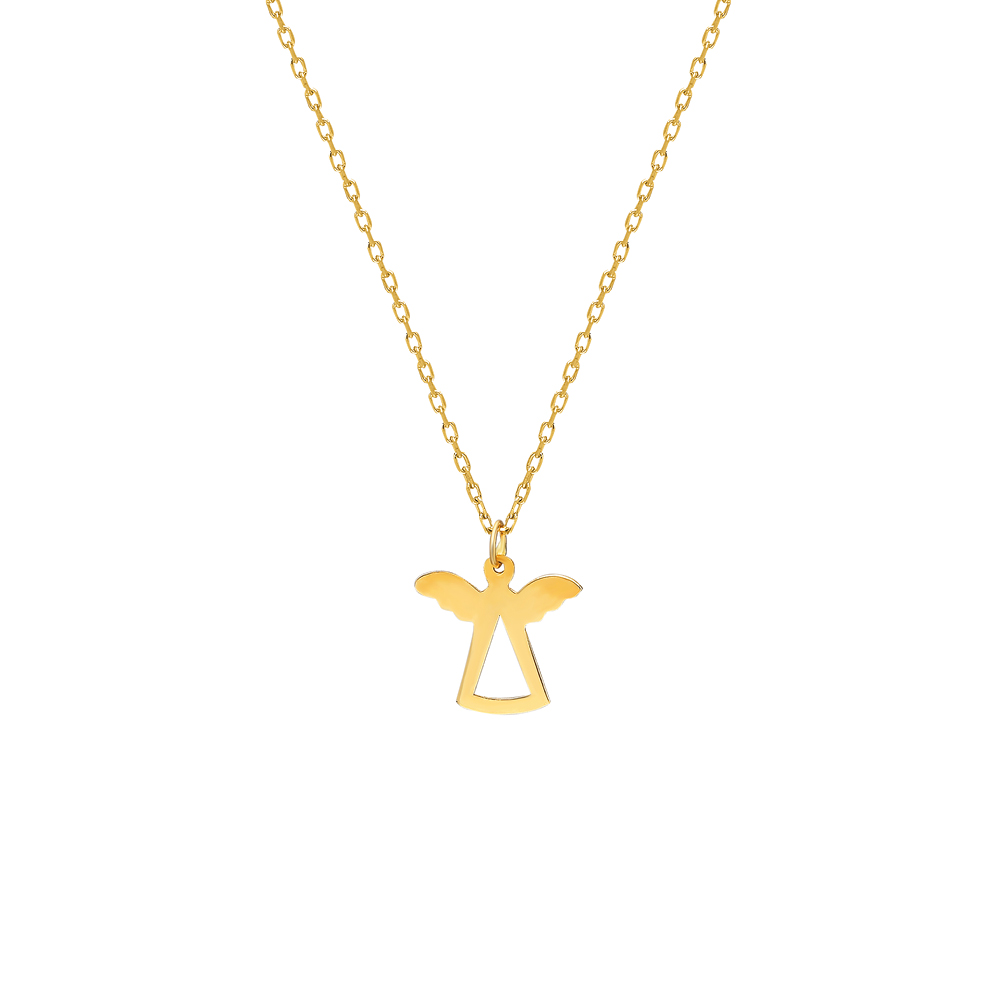 Glorria 14k Solid Gold Angel Necklace