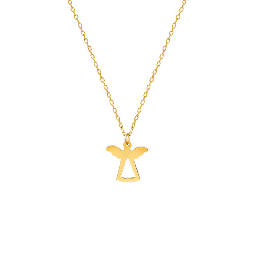 Glorria 14k Solid Gold Angel Necklace Glorria 14k Solid Gold Angel Necklace