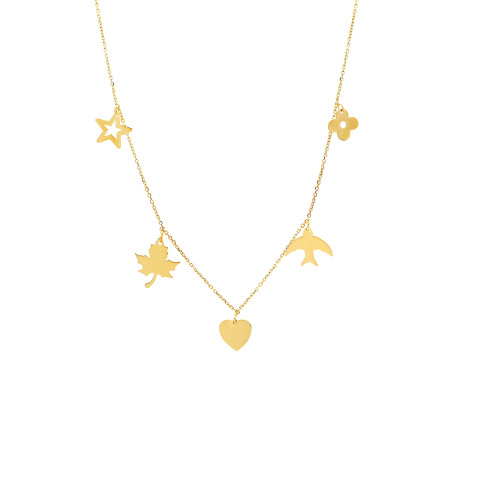 Glorria 14k Solid Gold Luck Necklace Glorria 14k Solid Gold Luck Necklace