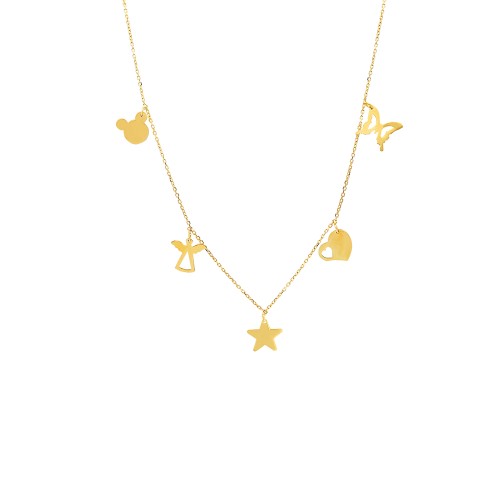 Glorria 14k Solid Gold Luck Necklace Glorria 14k Solid Gold Luck Necklace