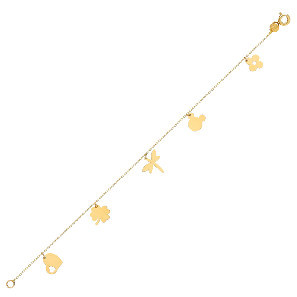 Glorria 14k Solid Gold Luck Bracelet