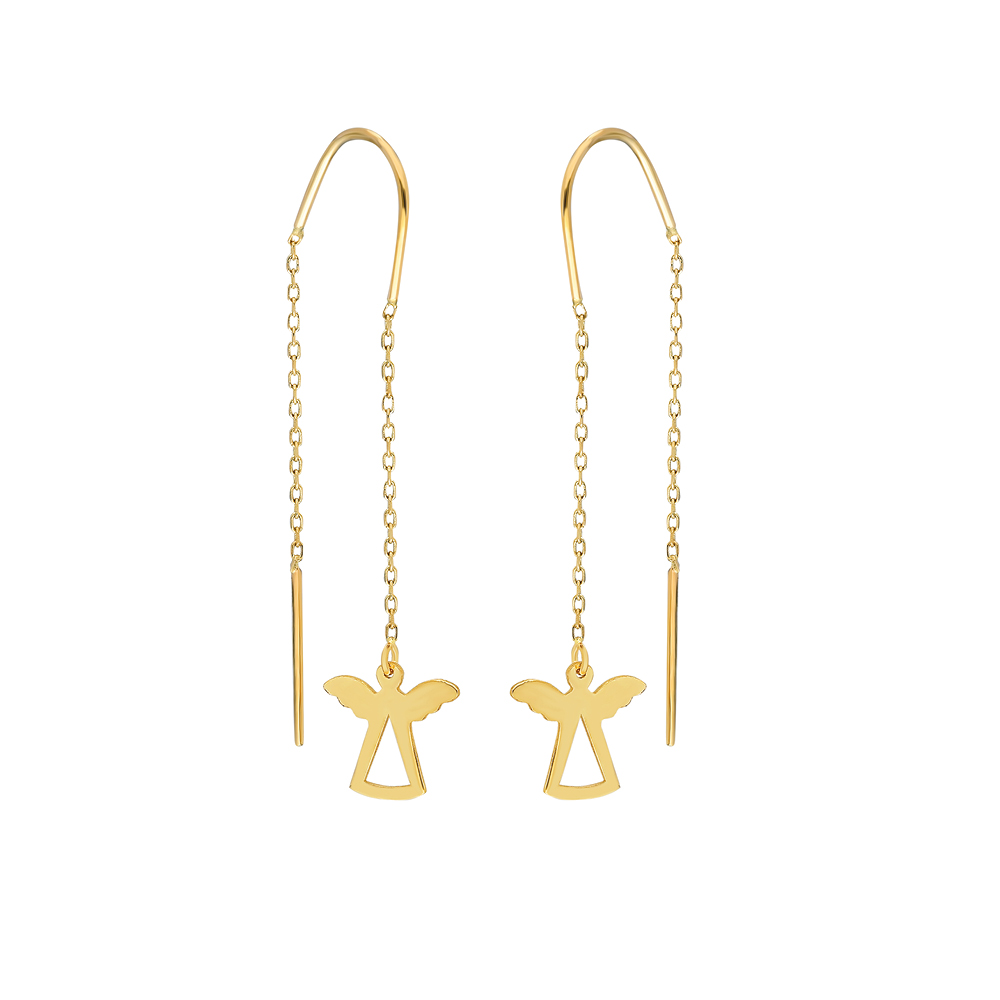 Glorria 14k Solid Gold Angel Earring