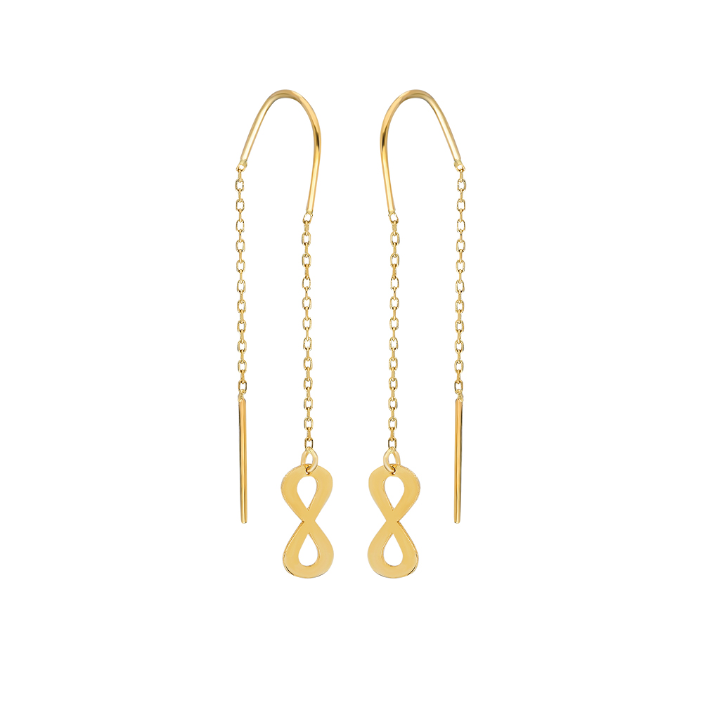 Glorria 14k Solid Gold Infinity Earring