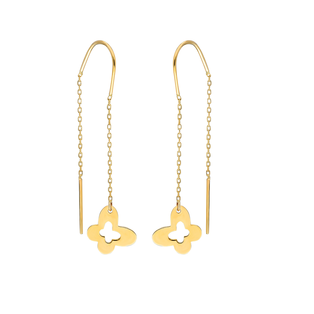 Glorria 14k Solid Gold Butterfly Earring