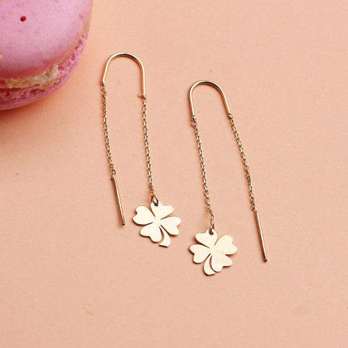 Glorria 14k Solid Gold Clover Earring Glorria 14k Solid Gold Clover Earring