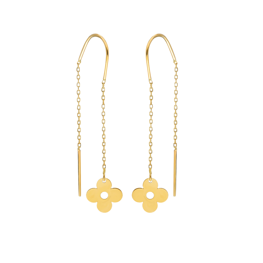 Glorria 14k Solid Gold Flower Earring