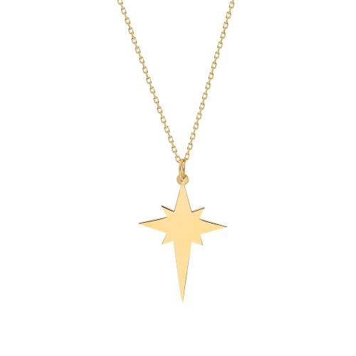Glorria 14k Solid Gold Polar Star Necklace Glorria 14k Solid Gold Polar Star Necklace